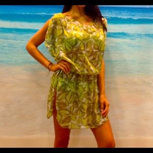 Sheer Off-the-Shoulder Tunic With Beading